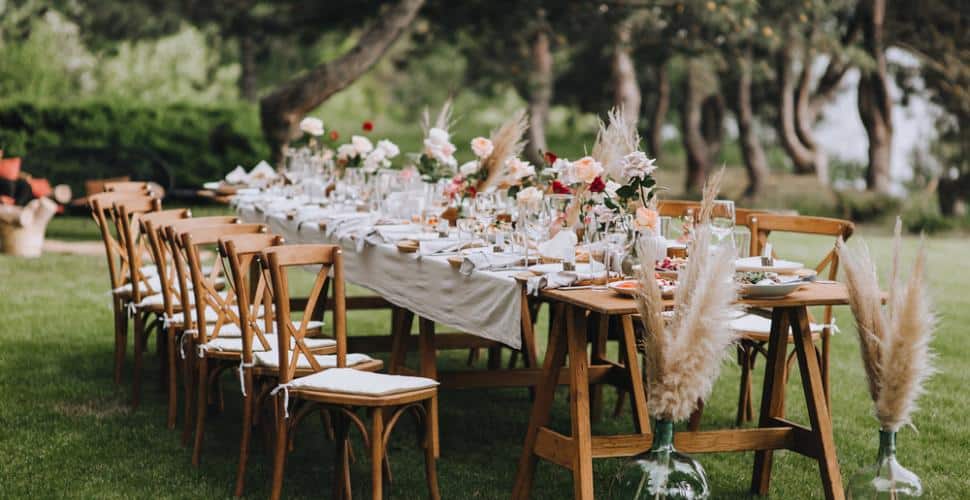 Table de mariage champêtre
